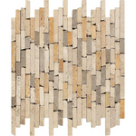 Mixed Travertine Tumbled Random Strip Mosaic Tile-Travertine Mosaic-American Tile Depot