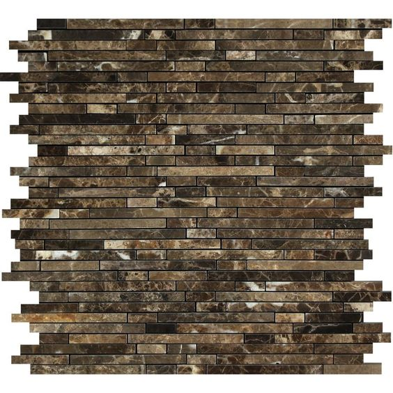 Emperador Dark Marble Polished Bamboo Sticks Mosaic Tile-Marble Mosaic-American Tile Depot