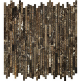 Emperador Dark Marble Polished Bamboo Sticks Mosaic Tile