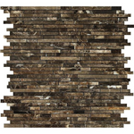 Emperador Dark Marble Polished Bamboo Sticks Mosaic Tile-Marble Mosaic-American Tile Depot