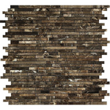 Emperador Dark Marble Polished Bamboo Sticks Mosaic Tile