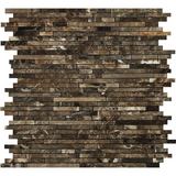 Emperador Dark Marble Polished Bamboo Sticks Mosaic Tile