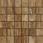 2 X 2 Noce Exotic Travertine (Vein-Cut) Brushed & Unfilled Mosaic Tile-Travertine Mosaic-American Tile Depot