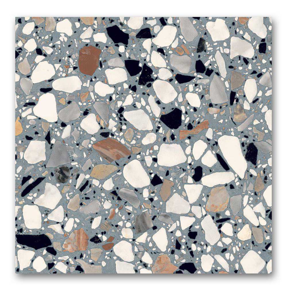 8 X 8 Frammenti Azzurro Macro Matte Terrazzo Look Porcelain Tile-PORCELAIN-Large Format-American Tile Depot