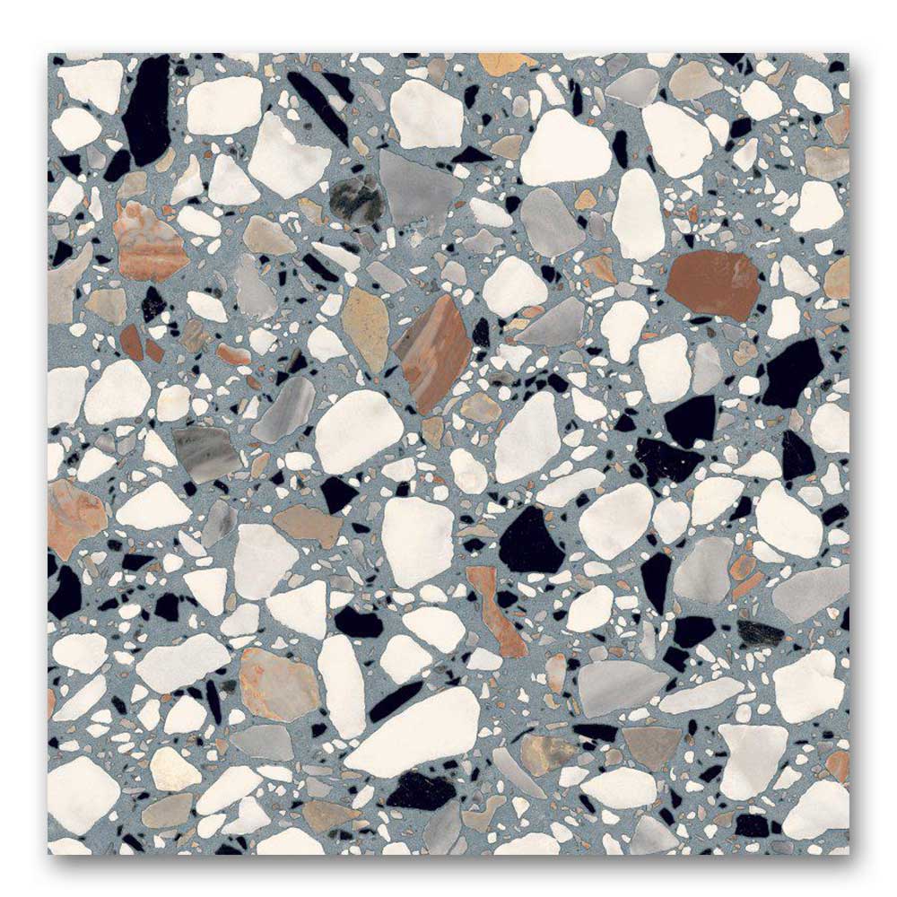 8 X 8 Frammenti Azzurro Macro Matte Terrazzo Look Porcelain Tile-PORCELAIN-Large Format-American Tile Depot