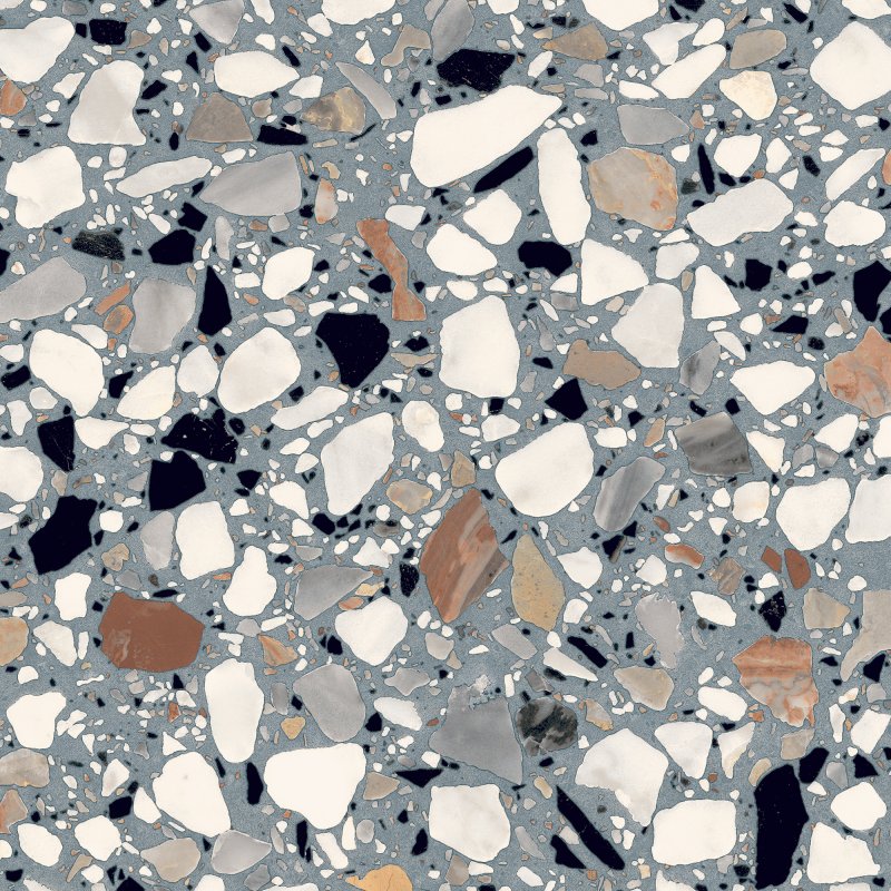 8 X 8 Frammenti Azzurro Macro Matte Terrazzo Look Porcelain Tile-PORCELAIN-Large Format-American Tile Depot