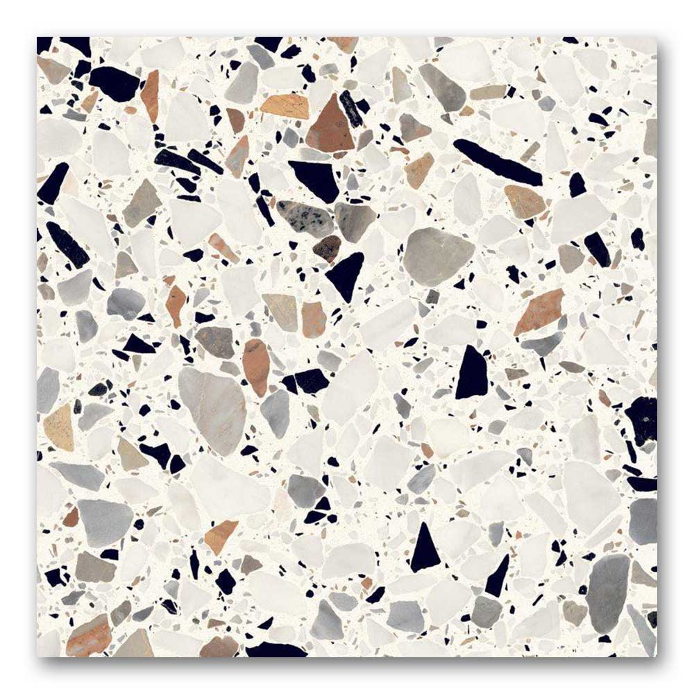 8 X 8 Frammenti Bianco Macro Matte Terrazzo Look Porcelain Tile-PORCELAIN-Large Format-American Tile Depot