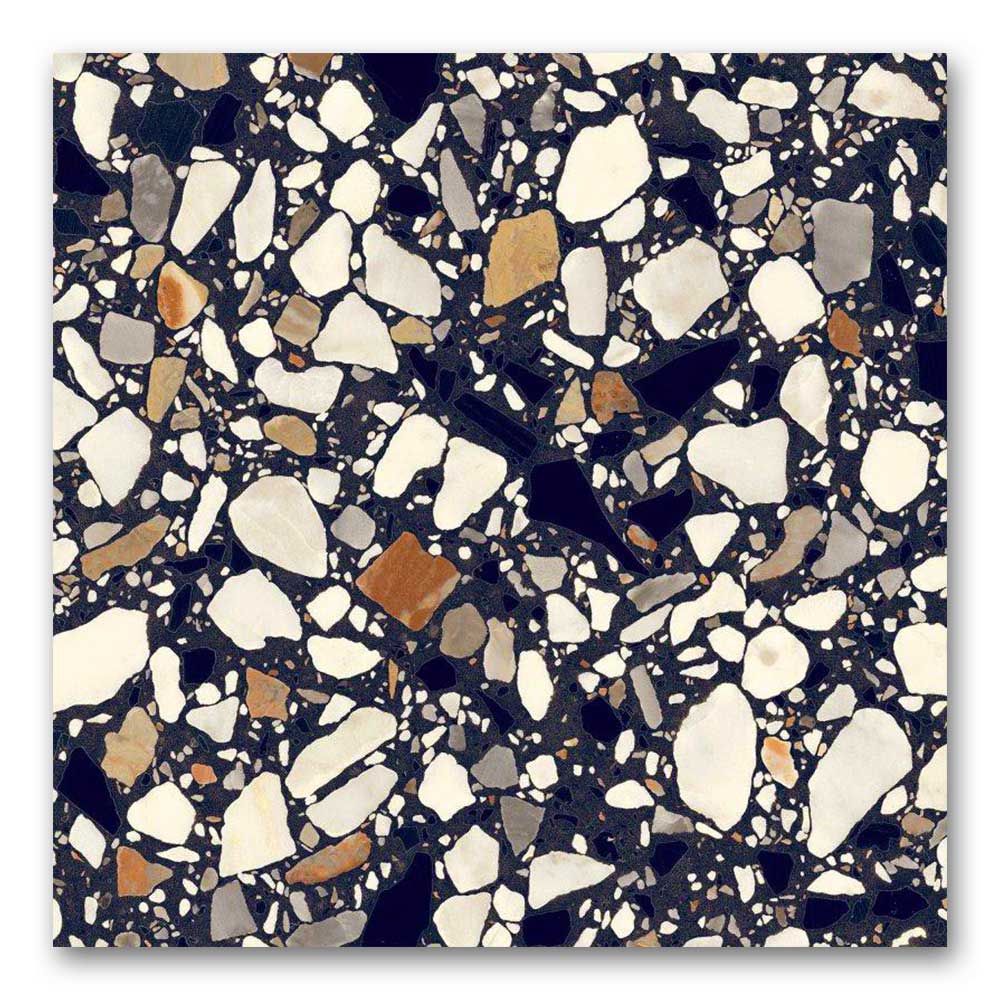 8 X 8 Frammenti Nero Macro Matte Terrazzo Look Porcelain Tile-PORCELAIN-Large Format-American Tile Depot