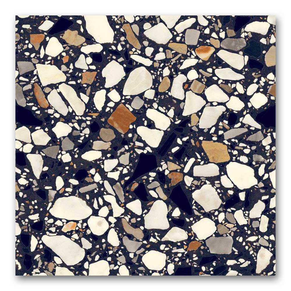 8 X 8 Frammenti Nero Macro Matte Terrazzo Look Porcelain Tile-PORCELAIN-Large Format-American Tile Depot