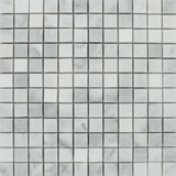 1 X 1 Bianco Venatino (Bianco Mare) Marble Polished Mosaic Tile