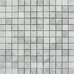 1 X 1 Bianco Venatino (Bianco Mare) Marble Honed Mosaic Tile-Marble Mosaic-American Tile Depot