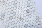 Calacatta Gold Marble Honed Penny Round Mosaic Tile