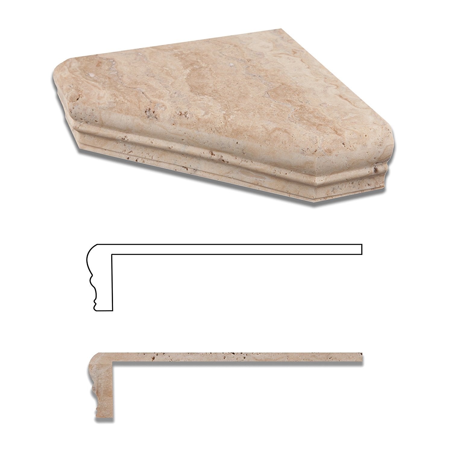 Philadelphia Travertine Hand-Made Custom Shower Corner Shelf - Honed