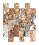 2 X 4 Scabos Travertine Split-Faced Brick Mosaic Tile