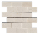 2 X 4 White Pearl / Botticino Marble Polished Brick Mosaic Tile