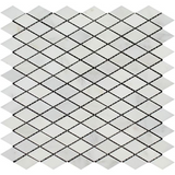 Oriental White / Asian Statuary Marble Honed 1" Diamond Mosaic Tile-Marble Mosaic-American Tile Depot