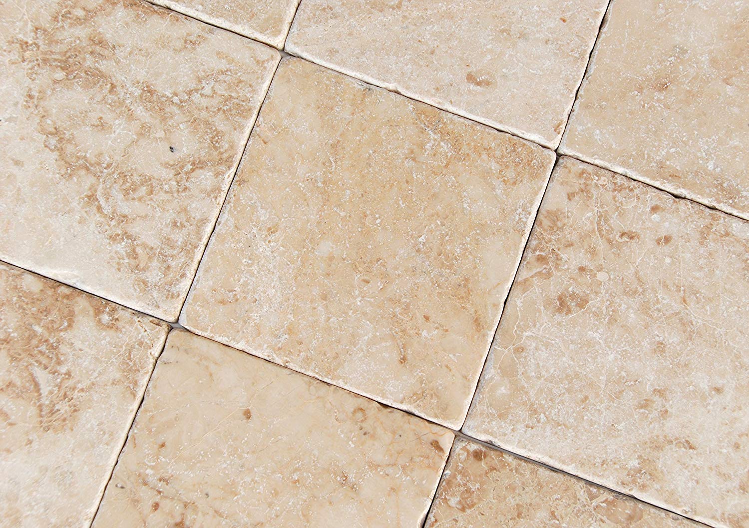 4 X 4 Cappuccino Marble Tumbled Field Tile