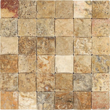 2 X 2 Scabos Travertine Tumbled CNC Arched 3-D Mosaic Tile-Travertine Mosaic-American Tile Depot