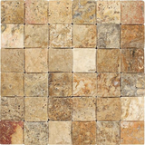 2 X 2 Scabos Travertine Tumbled CNC Arched 3-D Mosaic Tile-Travertine Mosaic-American Tile Depot