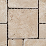 Durango Cream Travertine 4-Pieced OPUS Mini-Pattern Tumbled Mosaic Tile