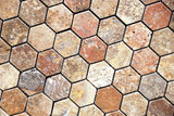 Scabos Travertine Tumbled 2'' Hexagon Mosaic Tile