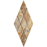 3 X 6 Scabos Travertine Diamond / Rhomboid Polished & Beveled Mosaic Tile