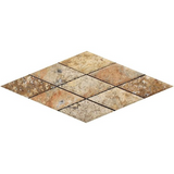 3 X 6 Scabos Travertine Diamond / Rhomboid Polished & Beveled Mosaic Tile