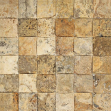 2 X 2 Scabos Travertine Honed CNC Arched 3-D Mosaic Tile