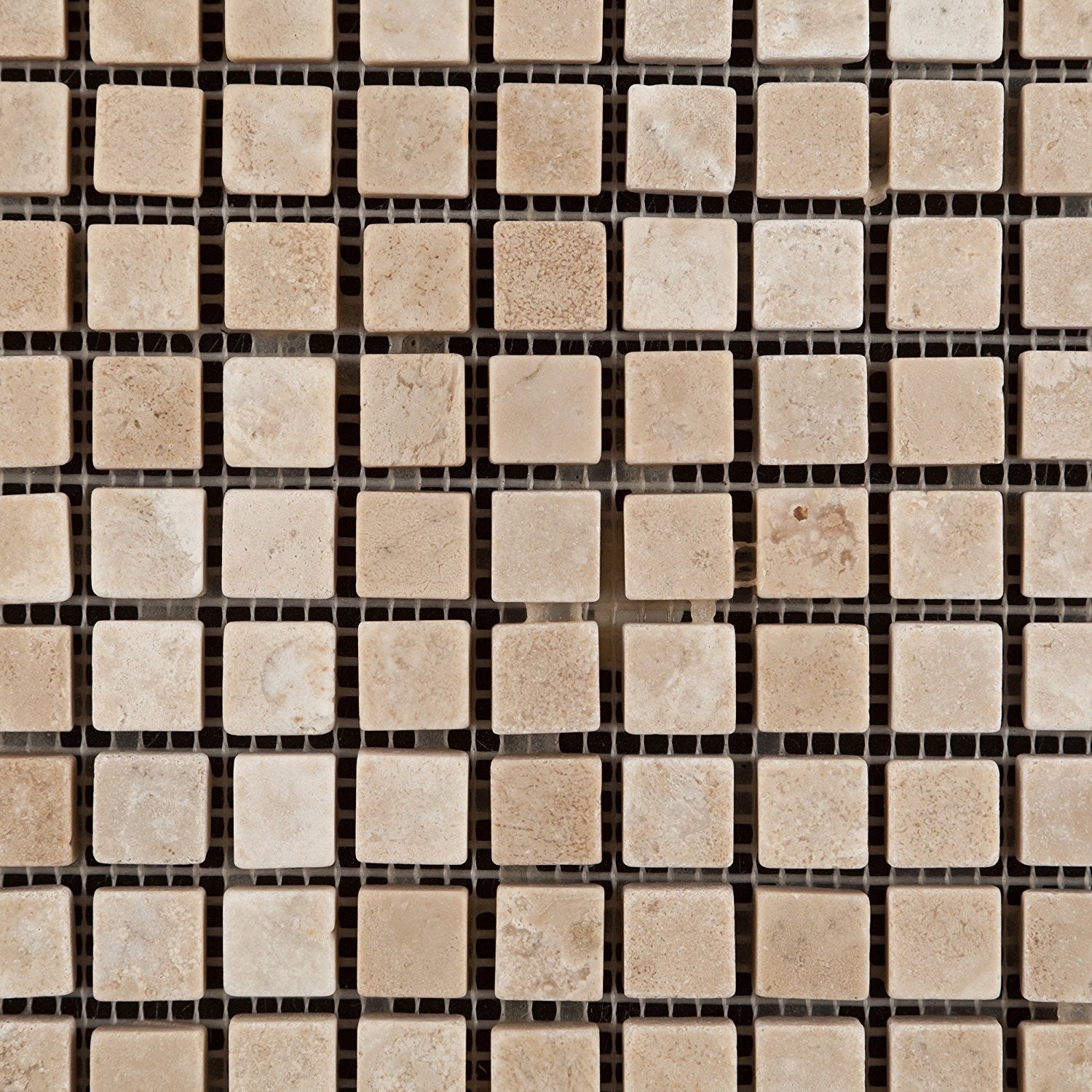 5/8 X 5/8 Durango Cream Travertine Tumbled Mosaic Tile