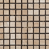 5/8 X 5/8 Durango Cream Travertine Tumbled Mosaic Tile