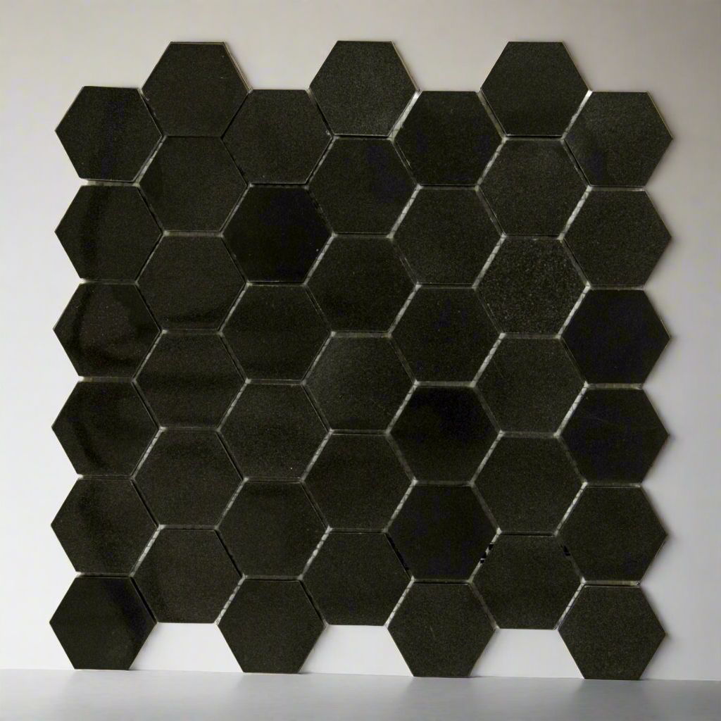 Absolute Black Granite Polished 2" Hexagon Mosaic Tile-Granite Mosaic-American Tile Depot