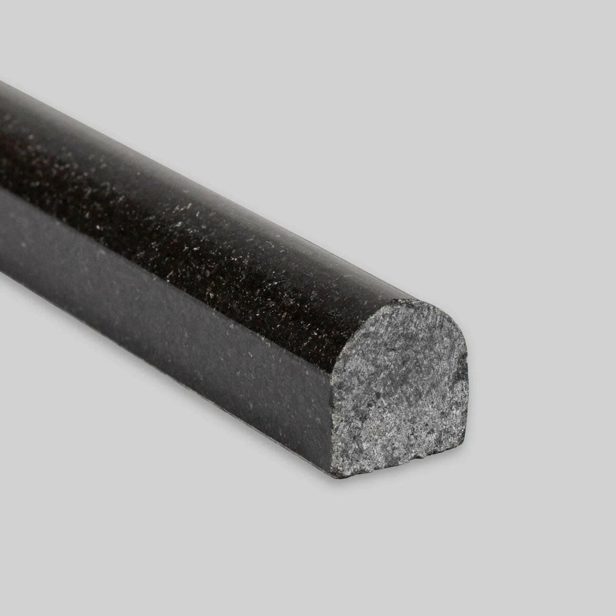 Absolute Black Granite Polished 3/4 X 12 Bullnose Liner-Marble Molding/Trim-American Tile Depot