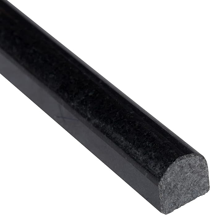 Sample of Absolute Black Granite Polished 1/2 X 12 Pencil Liner-Sample-American Tile Depot