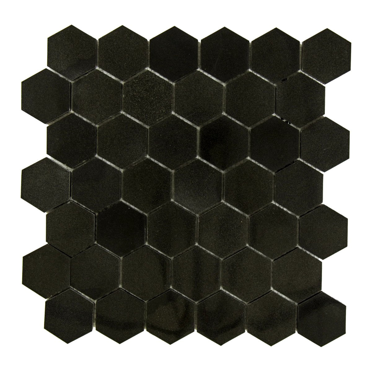 Sample of Absolute Black Granite Polished 2" Hexagon Mosaic Tile-Sample-American Tile Depot