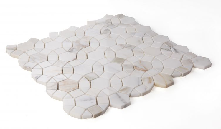 Planet Calacatta Polished Circular Marble Mosaic Tile-Marble Mosaic-American Tile Depot