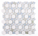 Planet Crystal Ocean Honed Circular Marble Mosaic Tile-Marble Mosaic-American Tile Depot