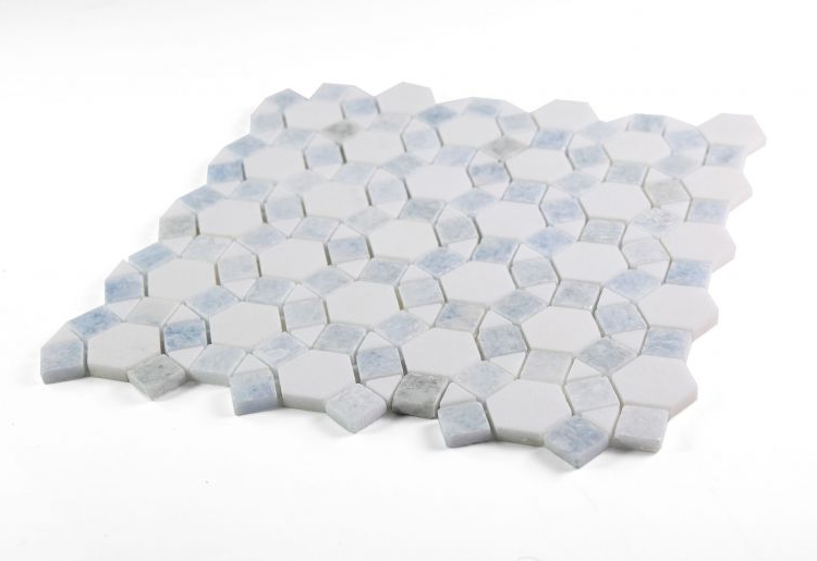 Planet Crystal Ocean Honed Circular Marble Mosaic Tile-Marble Mosaic-American Tile Depot