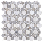 Planet Dusk Polished Circular Marble Mosaic Tile-Marble Mosaic-American Tile Depot