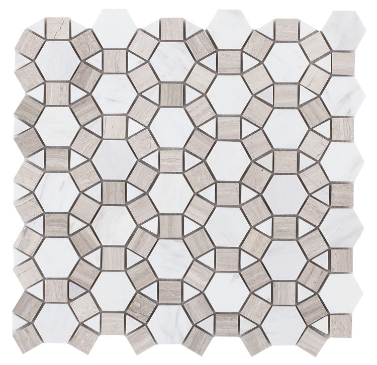 Planet Loft Polished Circular Marble Mosaic Tile-Marble Mosaic-American Tile Depot