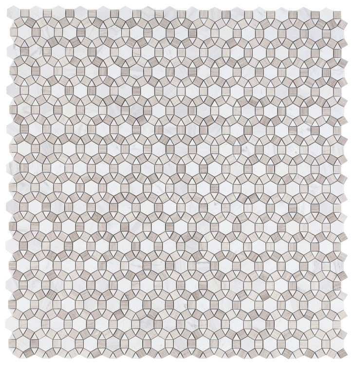 Planet Loft Polished Circular Marble Mosaic Tile-Marble Mosaic-American Tile Depot