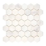 Afyon White Marble Polished 2" Hexagon Mosaic Tile-Marble Mosaic-American Tile Depot