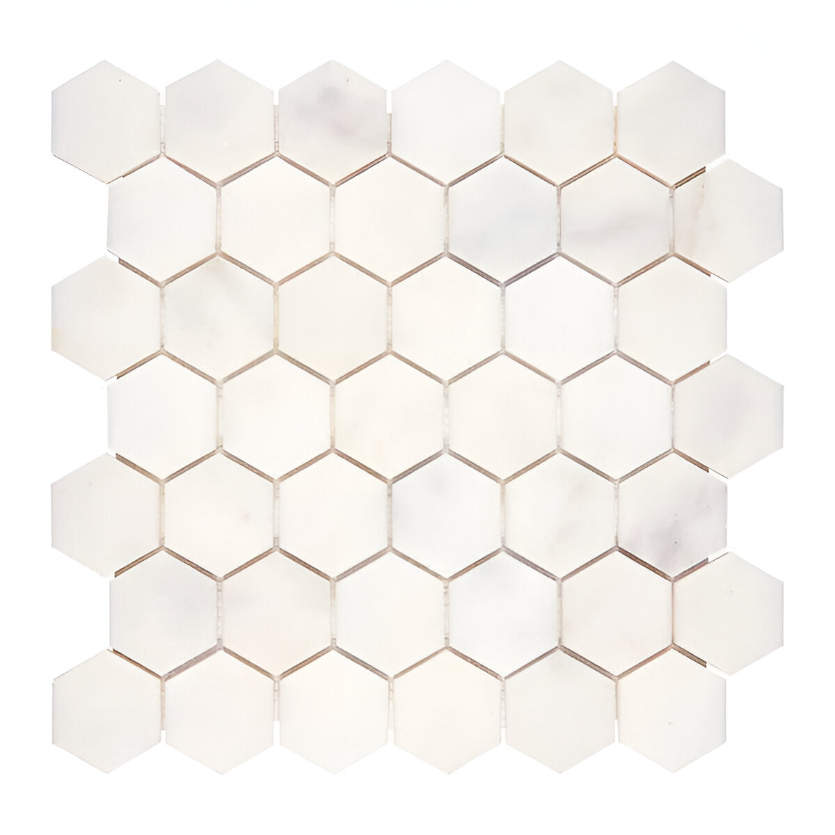 Afyon White Marble Polished 2" Hexagon Mosaic Tile-Marble Mosaic-American Tile Depot