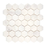 Afyon White Marble Polished 2" Hexagon Mosaic Tile-Marble Mosaic-American Tile Depot