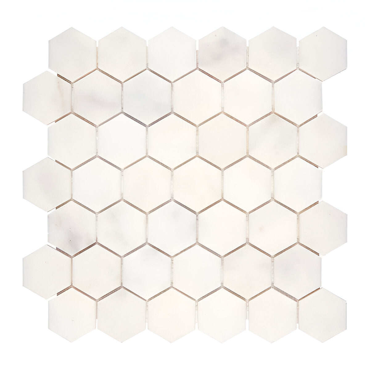 Afyon White Marble Polished 2" Hexagon Mosaic Tile-Marble Mosaic-American Tile Depot