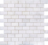 1 X 2 Afyon White Marble Polished Brick Mosaic Tile