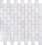 1 X 2 Afyon White Marble Polished Brick Mosaic Tile