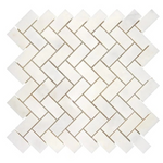 Afyon White Marble Polished 1 x 2 Herringbone Mosaic Tile-Marble Mosaic-American Tile Depot