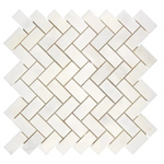 Afyon White Marble Polished 1 x 2 Herringbone Mosaic Tile-Marble Mosaic-American Tile Depot