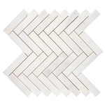 Afyon White Marble Polished 1 x 4 Herringbone Mosaic Tile-Marble Mosaic-American Tile Depot