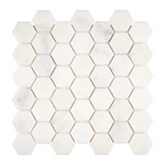 Afyon White Marble Polished 2" Hexagon Mosaic Tile-Marble Mosaic-American Tile Depot